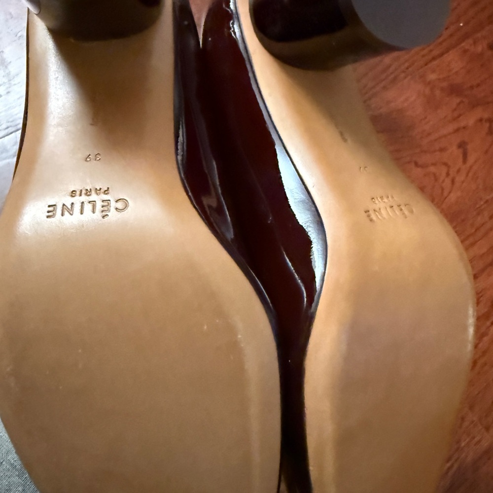 Celine Deep Red Patent Leather Shoes - Picture 4 of 6